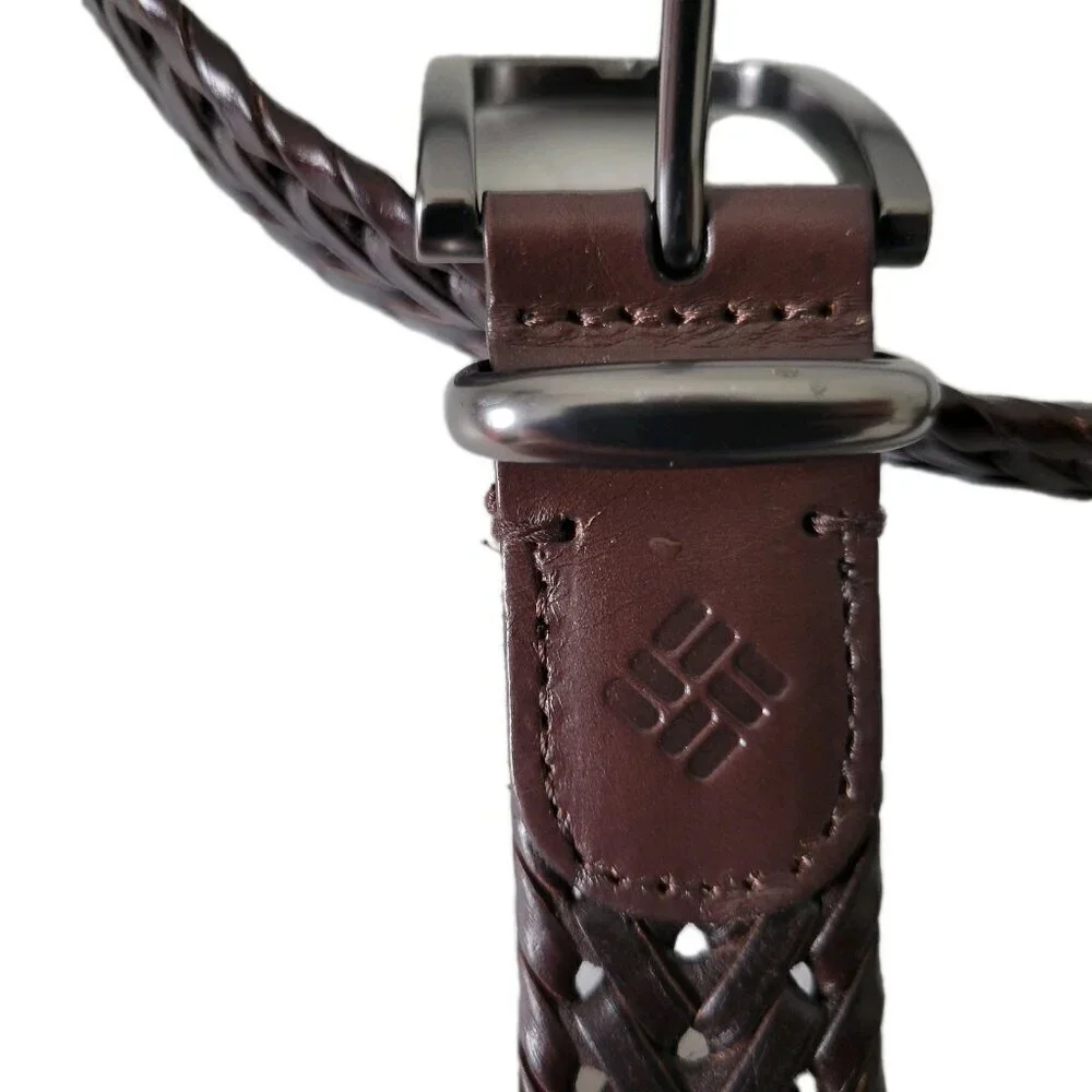 Columbia Braided Leather Belt XL 42 44 Men's Brown